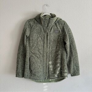 The North Face Heathered Green Knit Puffer Coat Medium